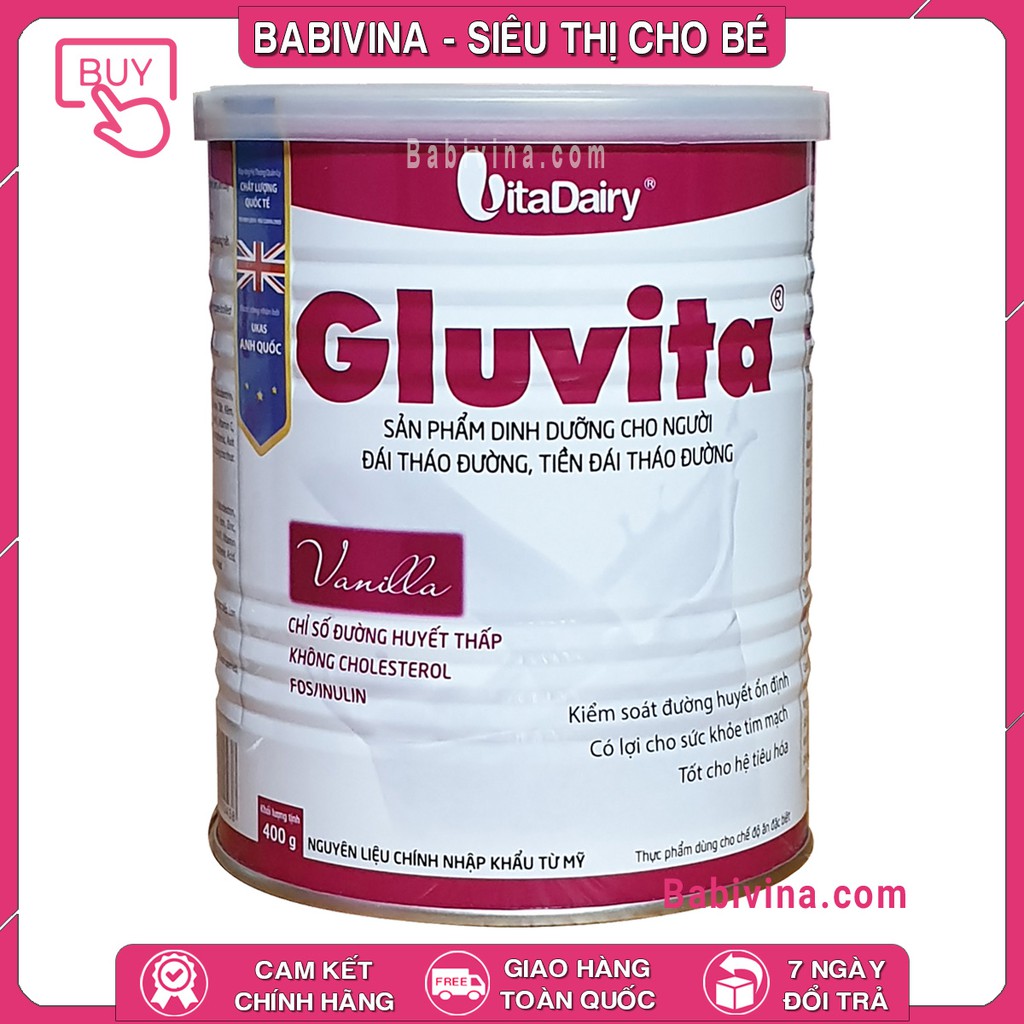 [CHÍNH HÃNG] Sữa Gluvita 400g | Dành Cho Người Bị Tiểu Đường - Rối Loạn Dung Nạp Glucose | Date Mới Nhất - Giá Tốt Nhất