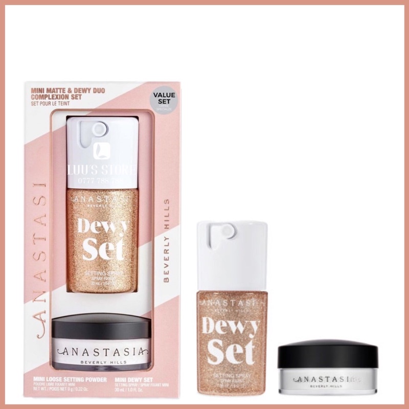 Set Phấn Phủ Và Xịt Makeup Anastasia Mini Matte &amp; Dewy Duo Kit