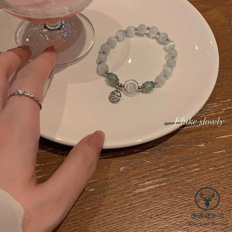 Vòng Tay Chuỗi Hạt Đá Opal Thời Trang Cho Nữ