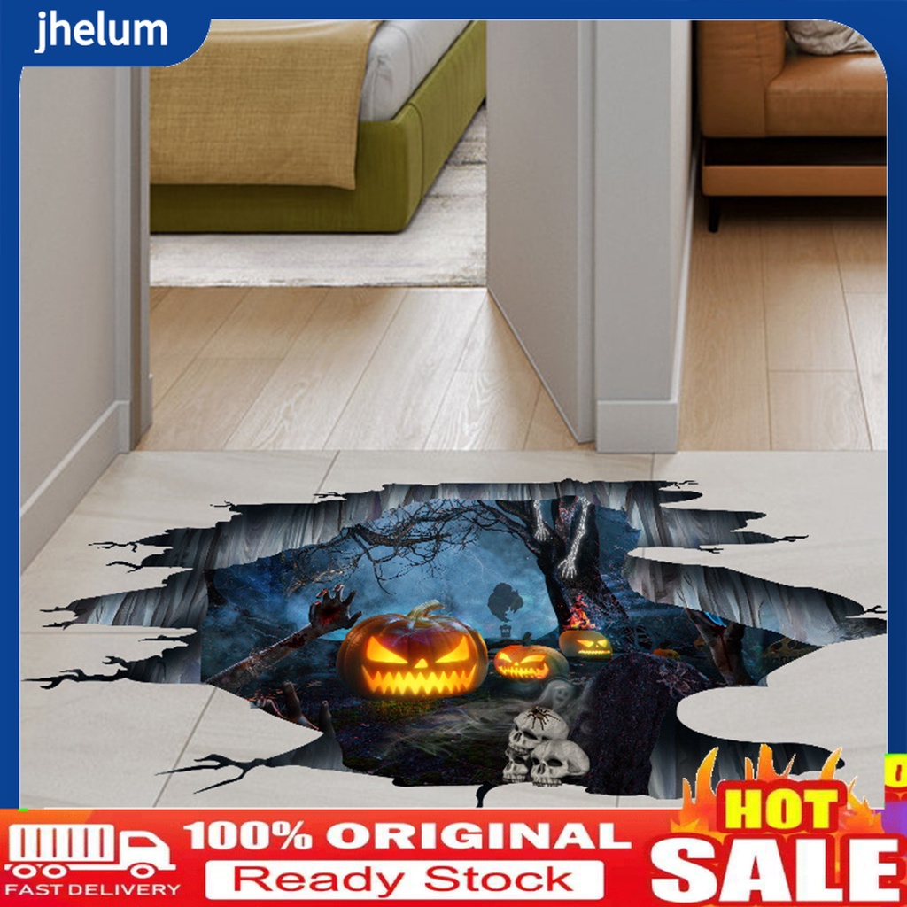 1 Set 2 Miếng Dán Sàn Nhà Hình Bàn Tay Gãy Trang Trí Halloween