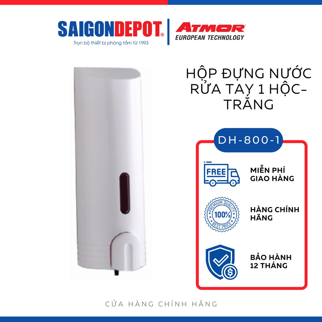 SAIGON DEPOT - Hộp đựng nước rửa tay (hộp nhấn xà phòng) Atmor Model DH-800-1