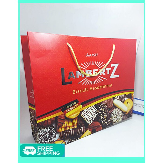 Bánh Quy LambertZ Luxury Chocolate Biscuit Hộp Thiếc Cao Cấp Xanh 420g-840g-tết 2024