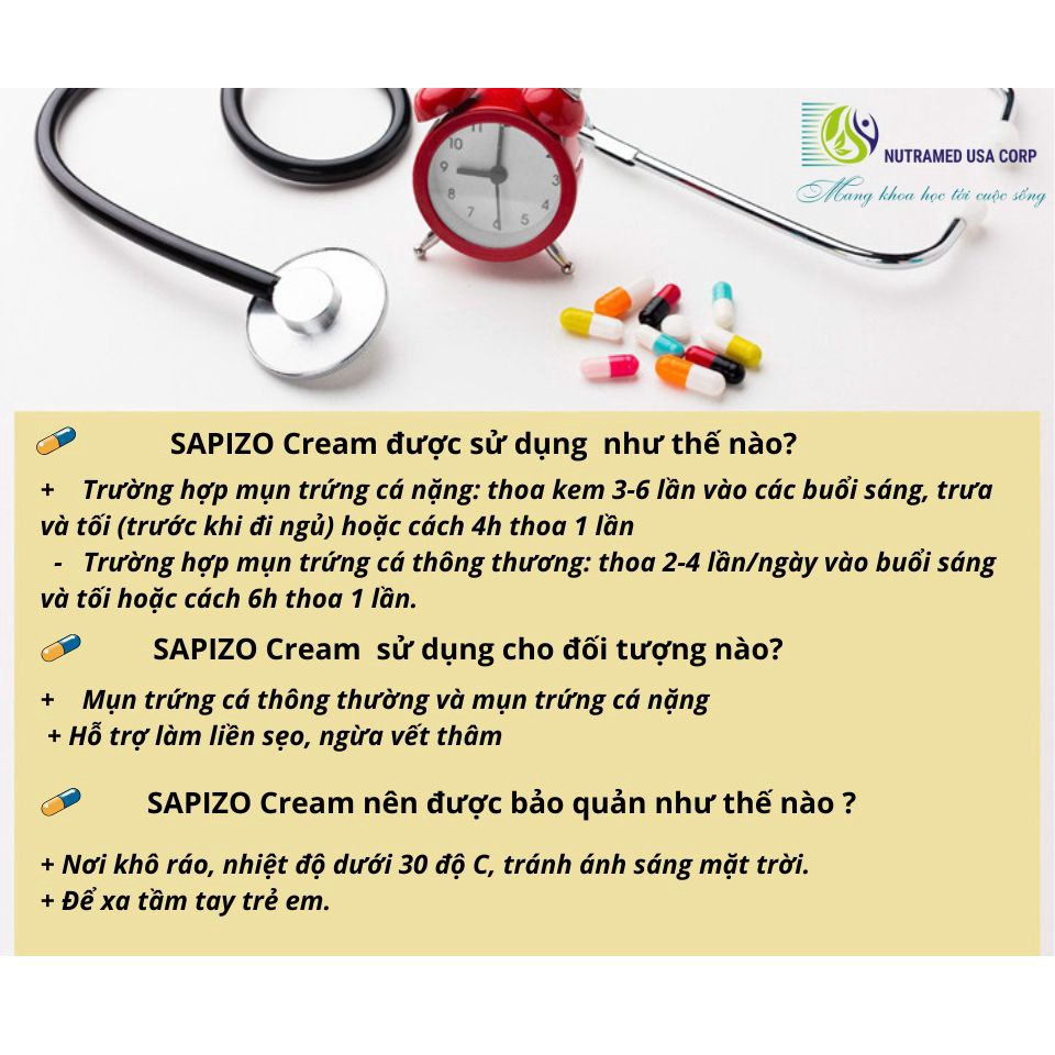 Combo toàn diện cho mụn trứng cá Sapizo facewash và Sapizo cream