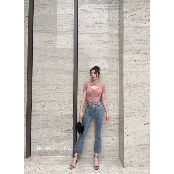 ÁO THUN ZIP DÚM KHOÉT NGỰC TÔN VÒNG 1 MS10092