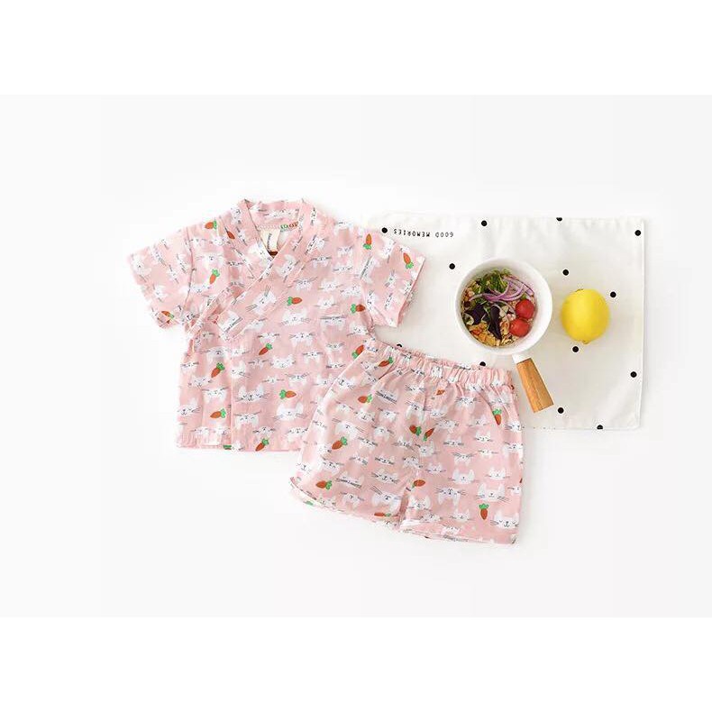 Bộ mặc nhà cho bé trai và bé gái Mialy Kids (6kg- 10kg)- Vải cotton mát mẻ, thoáng mát cho bé