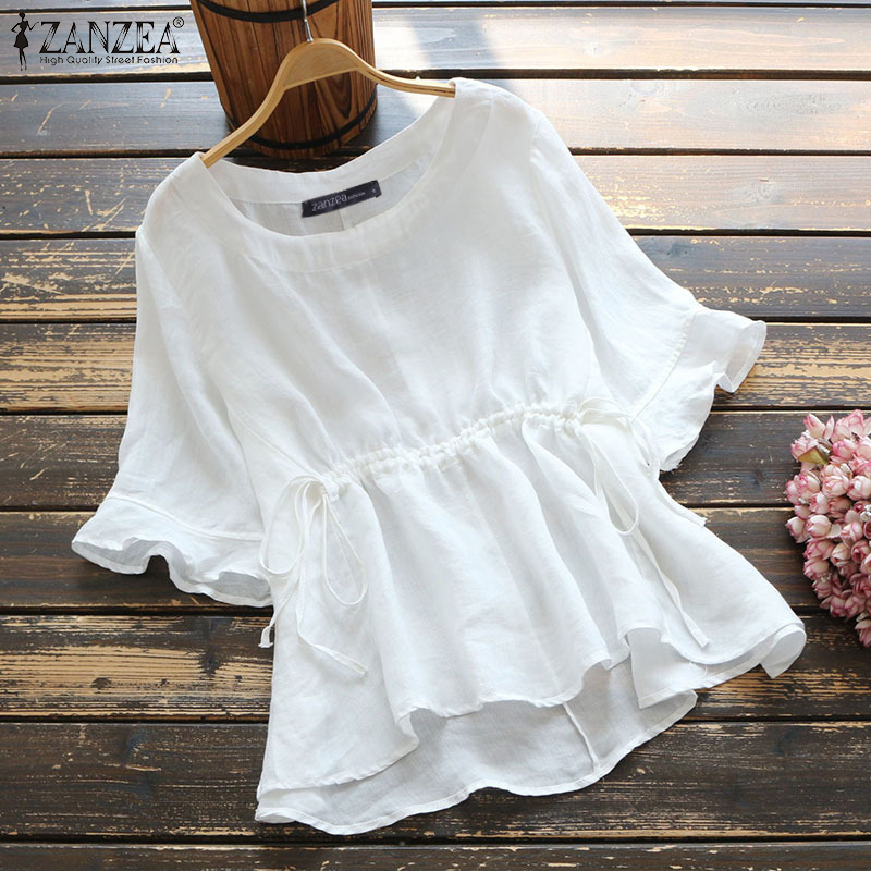 ZANZEA Áo Peplum Tay Ngắn Thời Trang Dành Cho Nữ