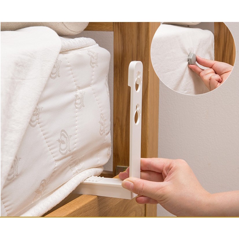 Set 4 chiếc kẹp cố định ga trải giường chống xê dịch, kẹp giữ ga trải giường an toàn tiện lợi