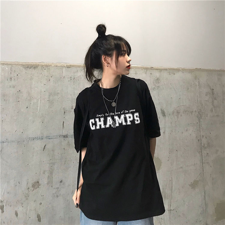 Áo Thun Unisex Dáng Rộng In Chữ Cá Tính Phong Cách Hàn Quốc