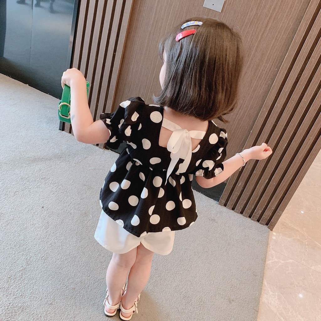 sét chấm bi cho bé gái