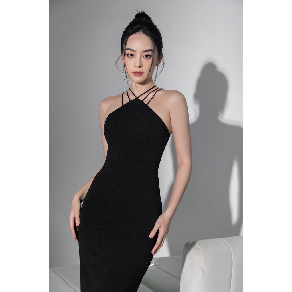 JM Dress Desgin - Đầm len body cổ yếm đan dây 1F17.2209SP