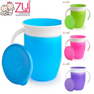 Cốc tập uống chống đổ 360 độ 207ml có nắp 6m+ Munchkin Mỹ
