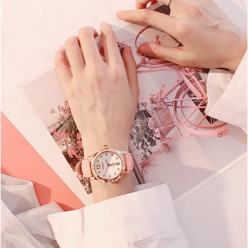 [Mã FAMAYFA2 giảm 10K đơn 50K] DHD222 ĐỒNG HỒ NỮ DÂY DA VISER Q9 MẶT ĐÍNH NGỌC CỰC ĐẸP THỜI TRANG | BigBuy360 - bigbuy360.vn