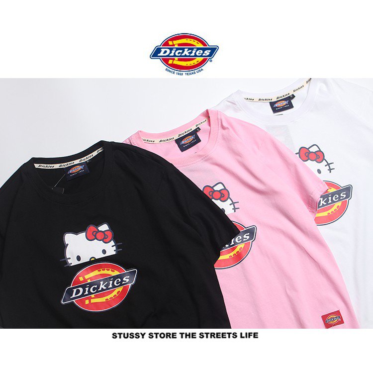 DICKIES Áo Thun Tay Ngắn In Hình Hello Kitty Dễ Thương Cho Nam Và Nữ