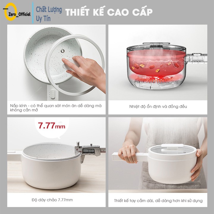 Chảo điện đa năng OLAYKS, chảo điện mini cao cấp tặng kèm chân chuyển đổi 2 chân - bảo hành 1 năm.