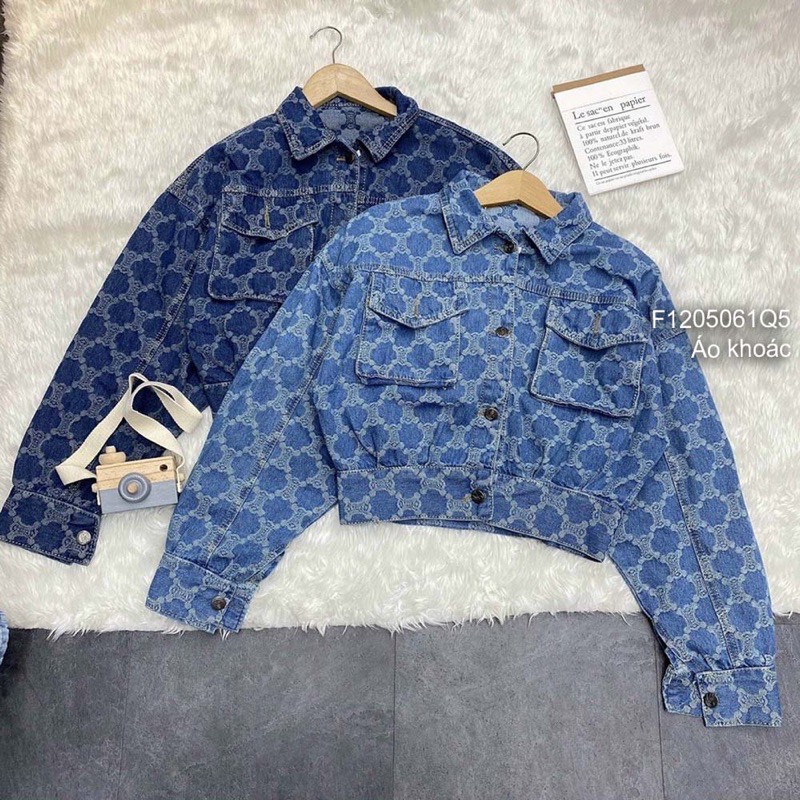 Áo khoác jean croptop tay dài 0124 thaotranshop90