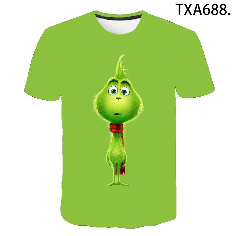 Áo Thun Tay Ngắn In Hình Grinch Streetwear 3D Thời Trang Mùa Hè Dành Cho Nam Và Nữ 2022