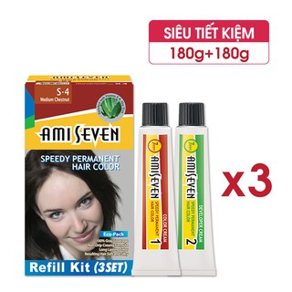Nhuộm phủ bạc dược thảo số S4 Nâu hạt dẻ (Siêu tiết kiệm) - Nhanh 7 phút (180g + 180g)