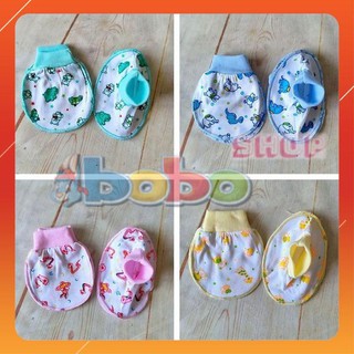 Set 5 đôi bao tay bao chân bo bông cho bé sơ sinh
