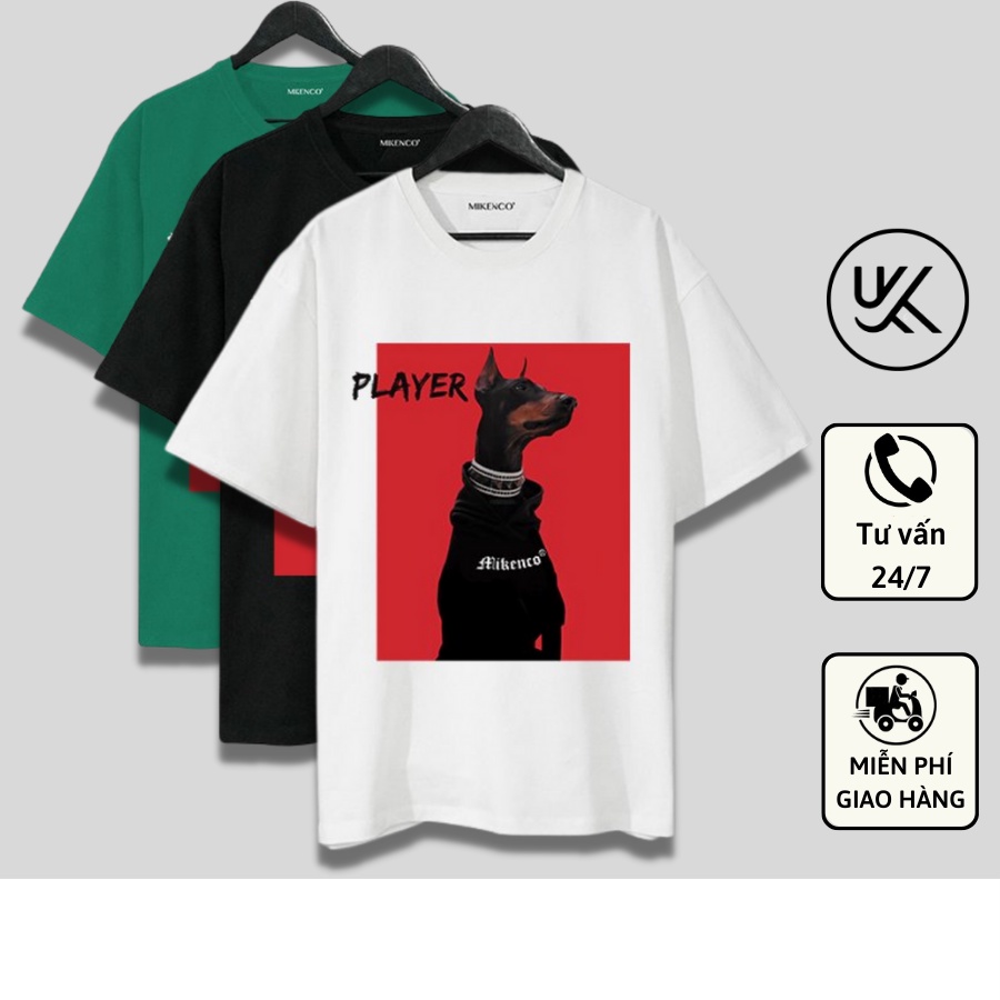 Áo Thun Tay Lỡ MIKENCO DOBERMAN chú chó, áo phông unisex Form rộng oversize, chất liệu Cotton. KKIMShop