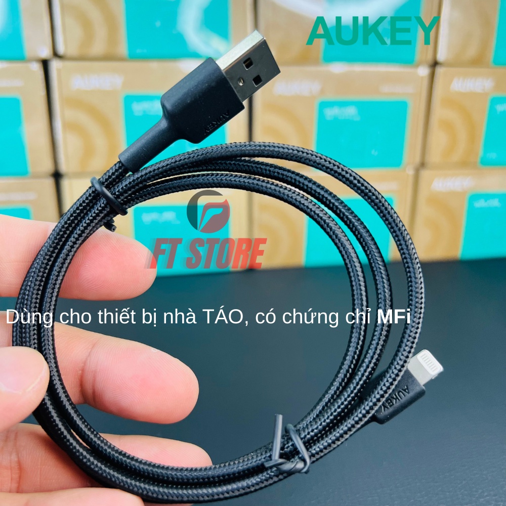 [GIAO HỎA TỐC] Cáp Sạc Nhanh IP USB-A To L AUKEY CB-BAL7 0.9m MFi - Chính Hãng BH 18T