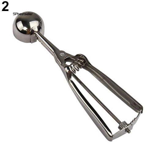 Muỗng múc kem với tay cầm lò xo chất liệu thép không gỉ kích thước 4x5x6cm