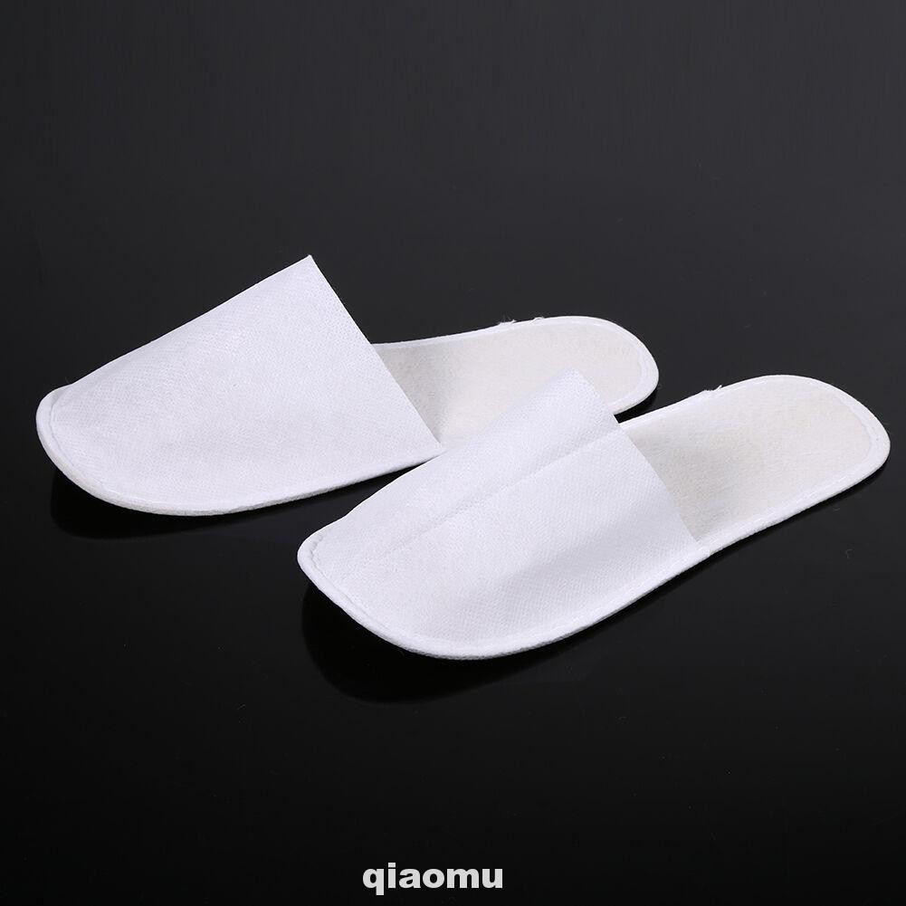 Men Women Disposable Slipper Home Hotel Bathroom Travel Spa Fluffy Non Slip Sanitary Closed Toe 10 Pairs