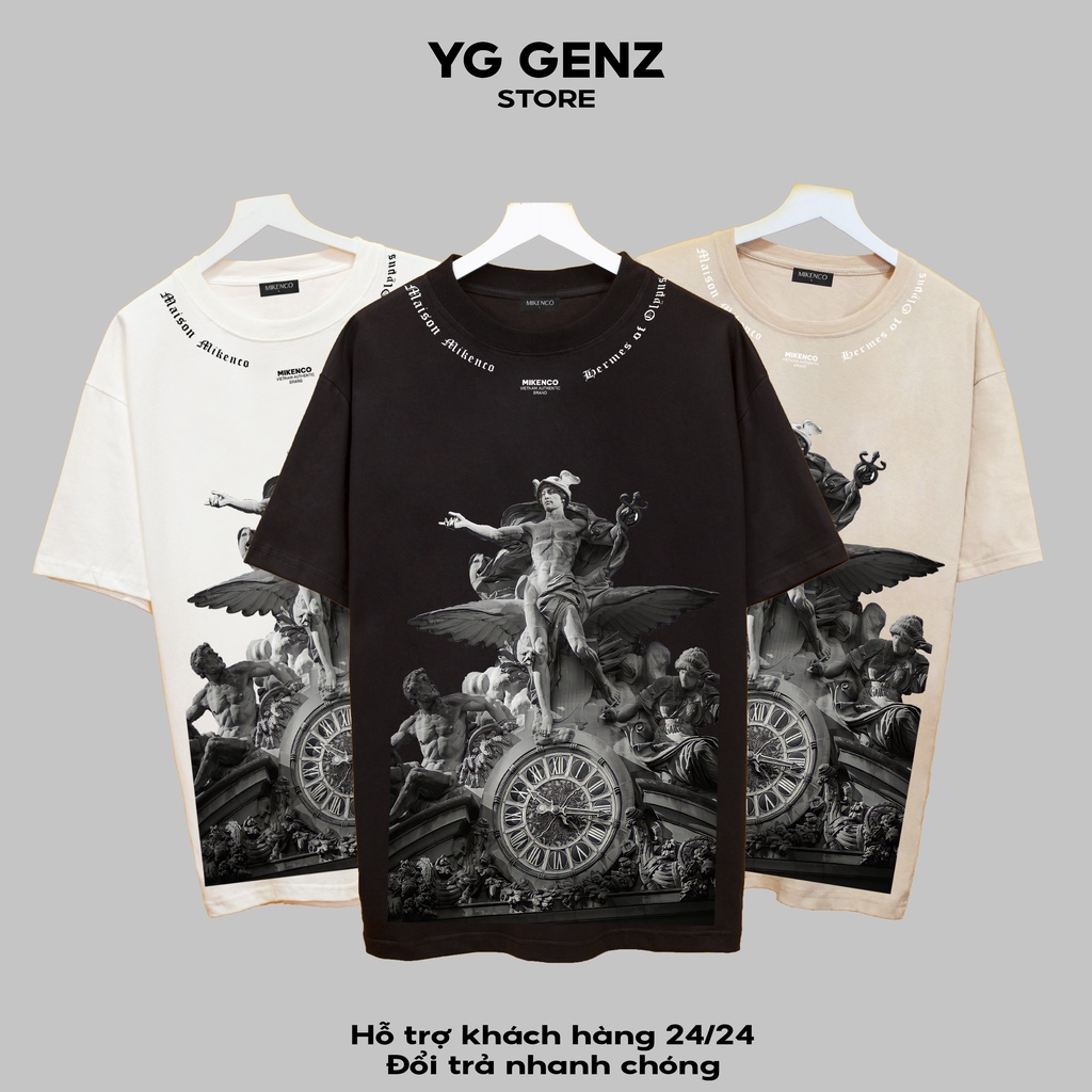 Áo thun MIKECO HERMES YGGENZ shop , Áo thun unisex nam nữ from rộng oversize chất liệu cotton 100%