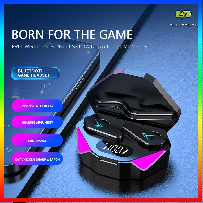 Tai Nghe Không Dây X15 BT 5.0 Có Đèn LED Thời Trang Chơi Game TWS X15 Pro