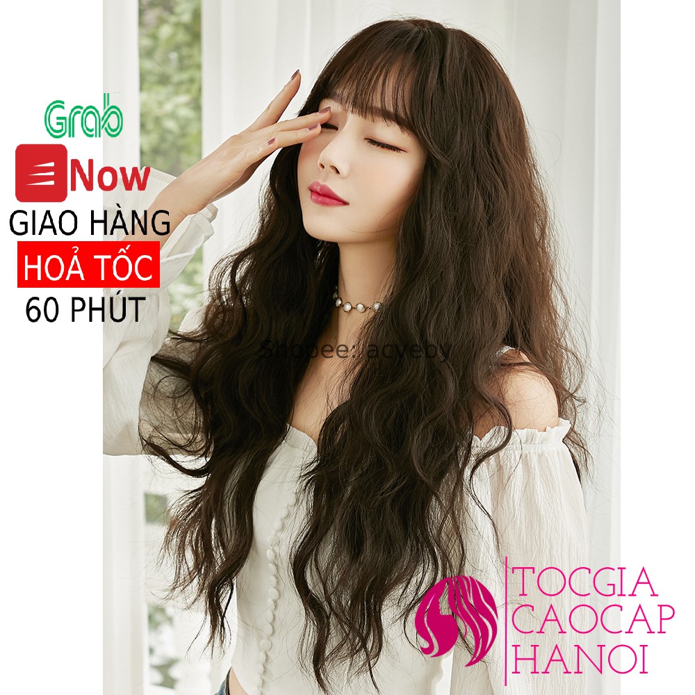 Tóc bộ nguyên đầu sóng nước bồng bềnh, tóc giả cao cấp HÀN QUỐC