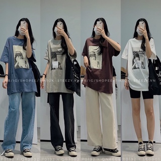 🐻‍❄️ Áo thun cotton mặt lông dày in hình FUNHOUSE form rộng