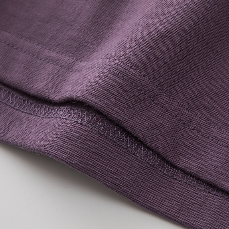 260G Áo thun 100% vải Cotton chải kĩ, loại bỏ lông thừa - Định lượng 260gsm - Áo Phông Màu Tím form Unisex Mùa Hè 2022