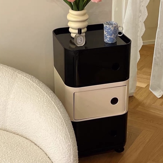 SẴN MÀU 5 Tủ để đồ có bánh xe, Tab để đầu giường decor tiện lợi, hiện đại sang trọng