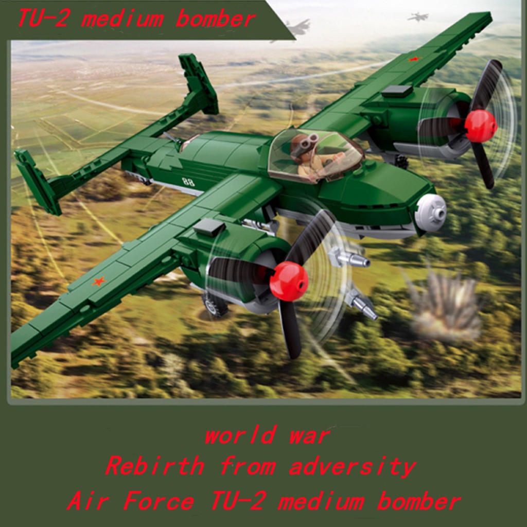 Set 311 mảnh đồ chơi SLUBAN B0688 lắp ráp quân đội WW2 TU-2