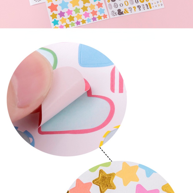 Nhãn Dán Trang Trí Sổ Tay/Sổ Tay Hình Chữ Số/Số/Ngôi Sao Kawaii Tự Dính DIY