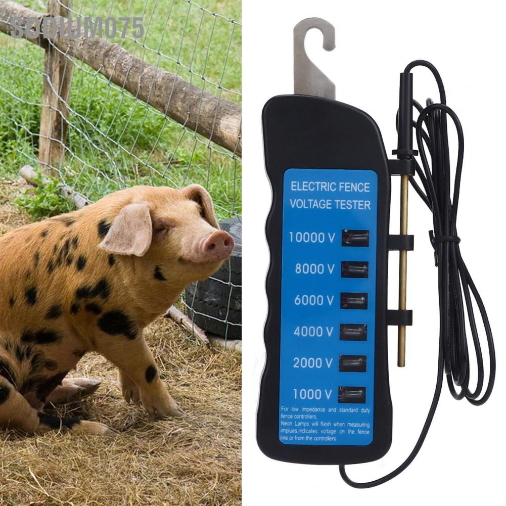 Sodium075 Sodium075 Máy đo điện áp hàng rào 10000V Dụng cụ cầm tay không thấm nước với 6 chiếc đèn cho trang trại