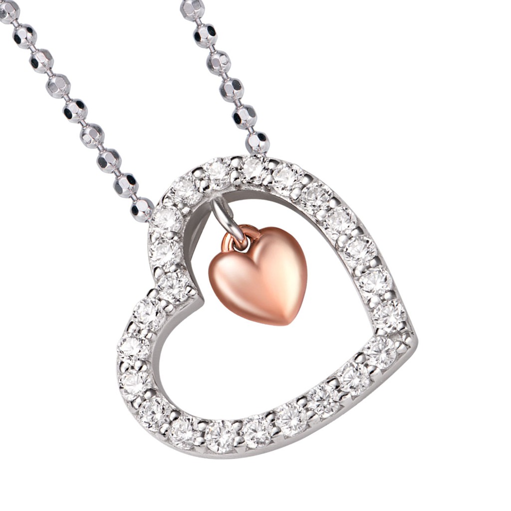 Mặt dây chuyền bạc đính đá PNJSilver Friendzone Breaker hình trái tim XM00H000007