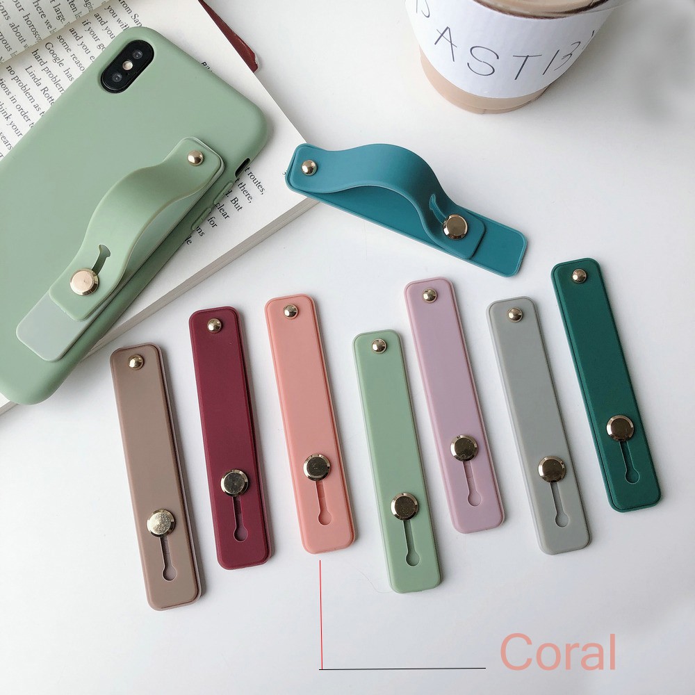 Dây đeo cổ tay tự dính bằng silicon 12 màu kẹo thời trang cho ốp điện thoại di động | BigBuy360 - bigbuy360.vn