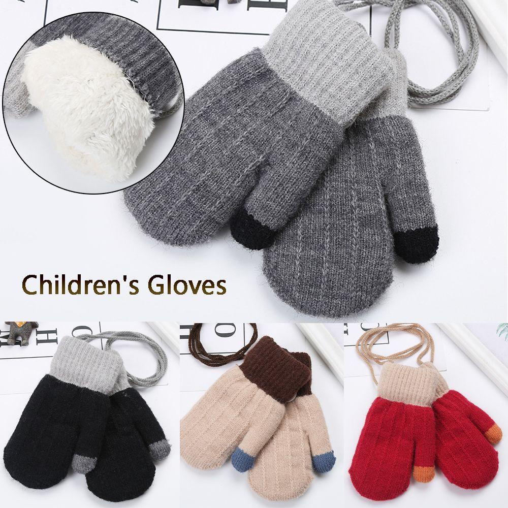 SUMU Găng Tay Nhung Dày Dặn Ấm Áp Xinh Xắn Cho Bé Trai Gái