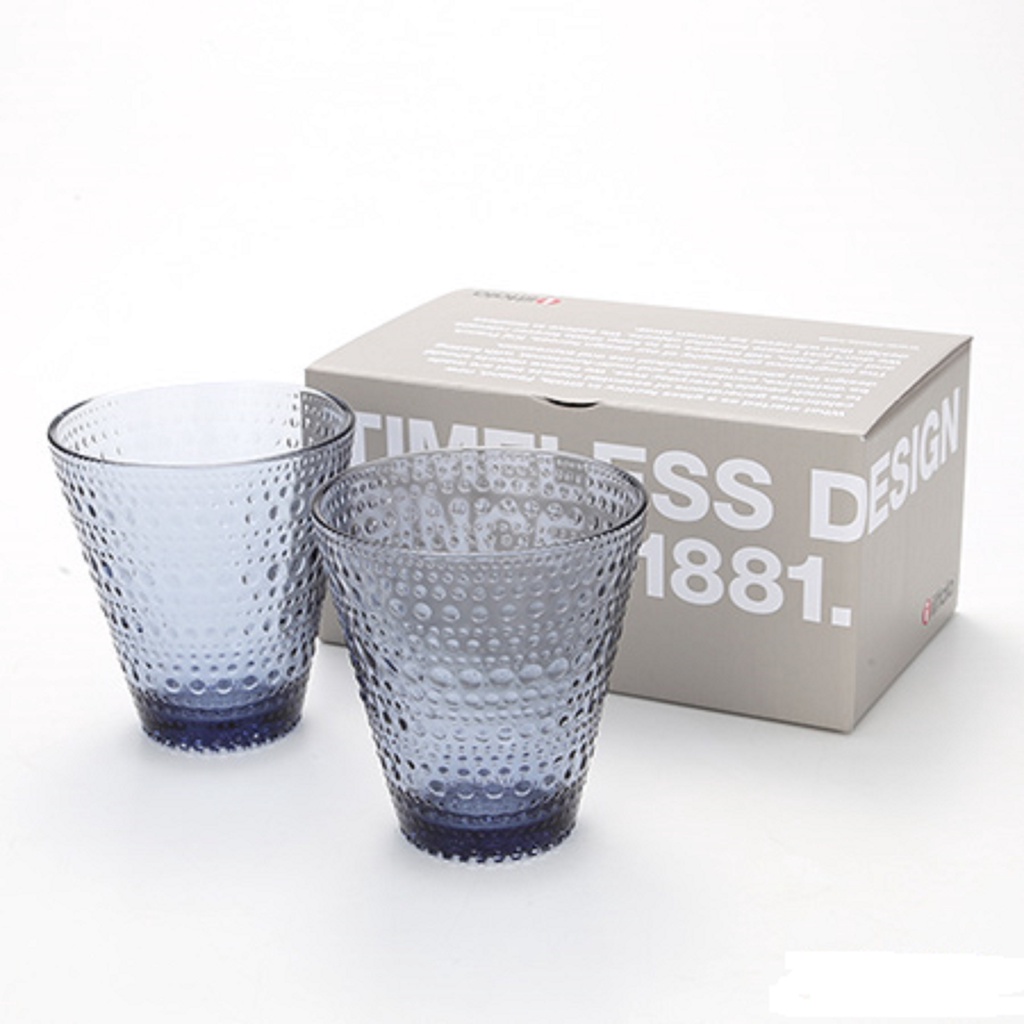 Bộ 2 cốc thủy tinh Kastehelmi Iittala Màu Xanh xám 300ml