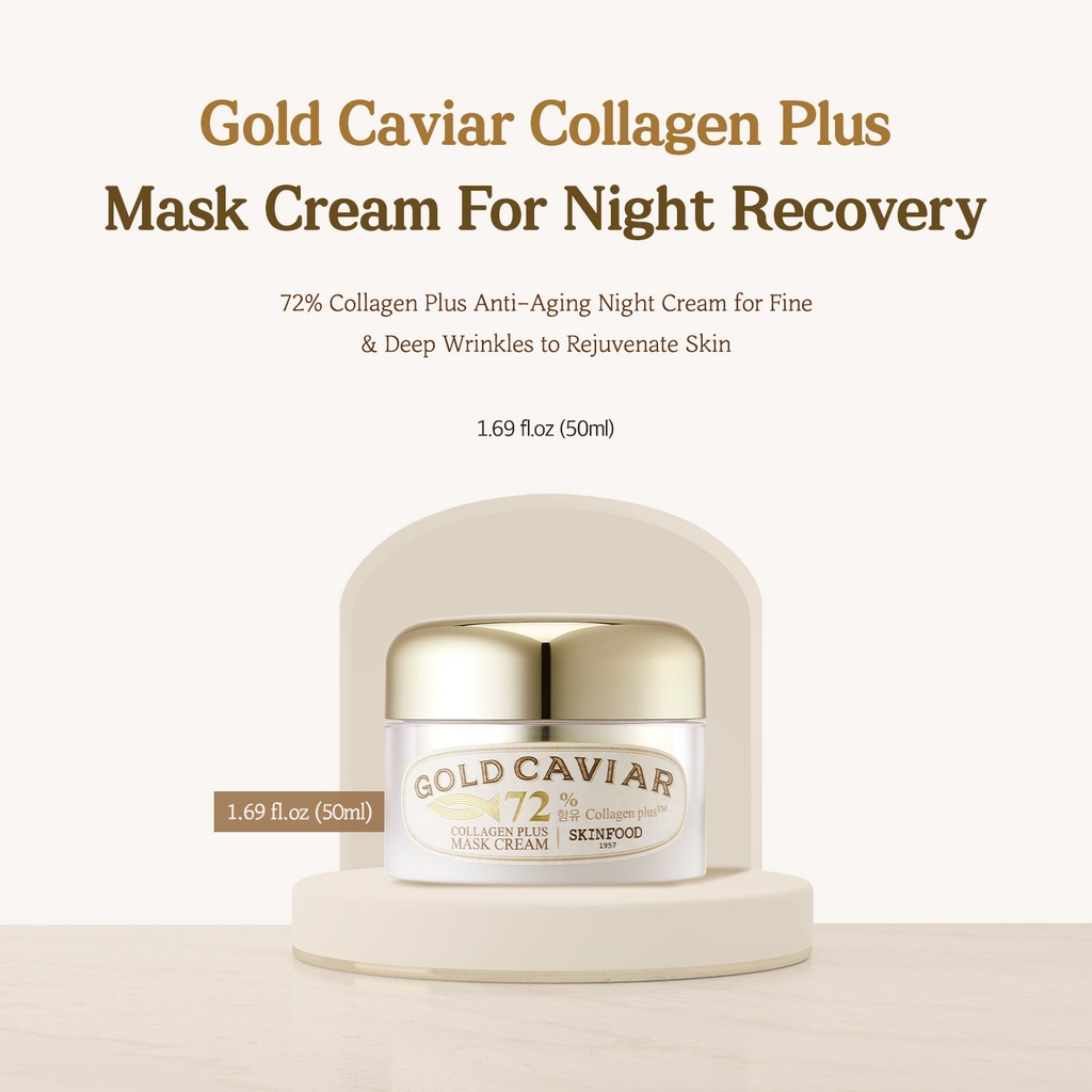 [SKINFOOD] Kem Mặt Nạ Collagen Caviar Vàng 50g / 72% Collagen Extract / Gold Caviar Collagen Mask Cream