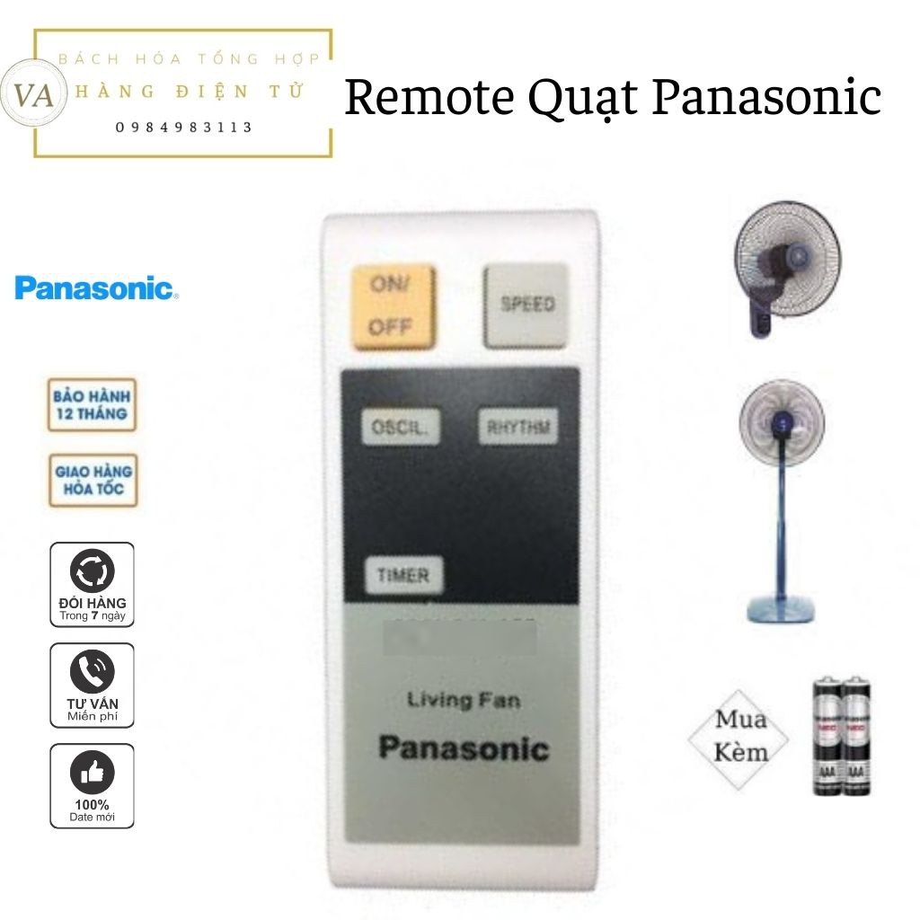 Điều khiển (remote) Quạt treo tường, quạt cây Panasonic
