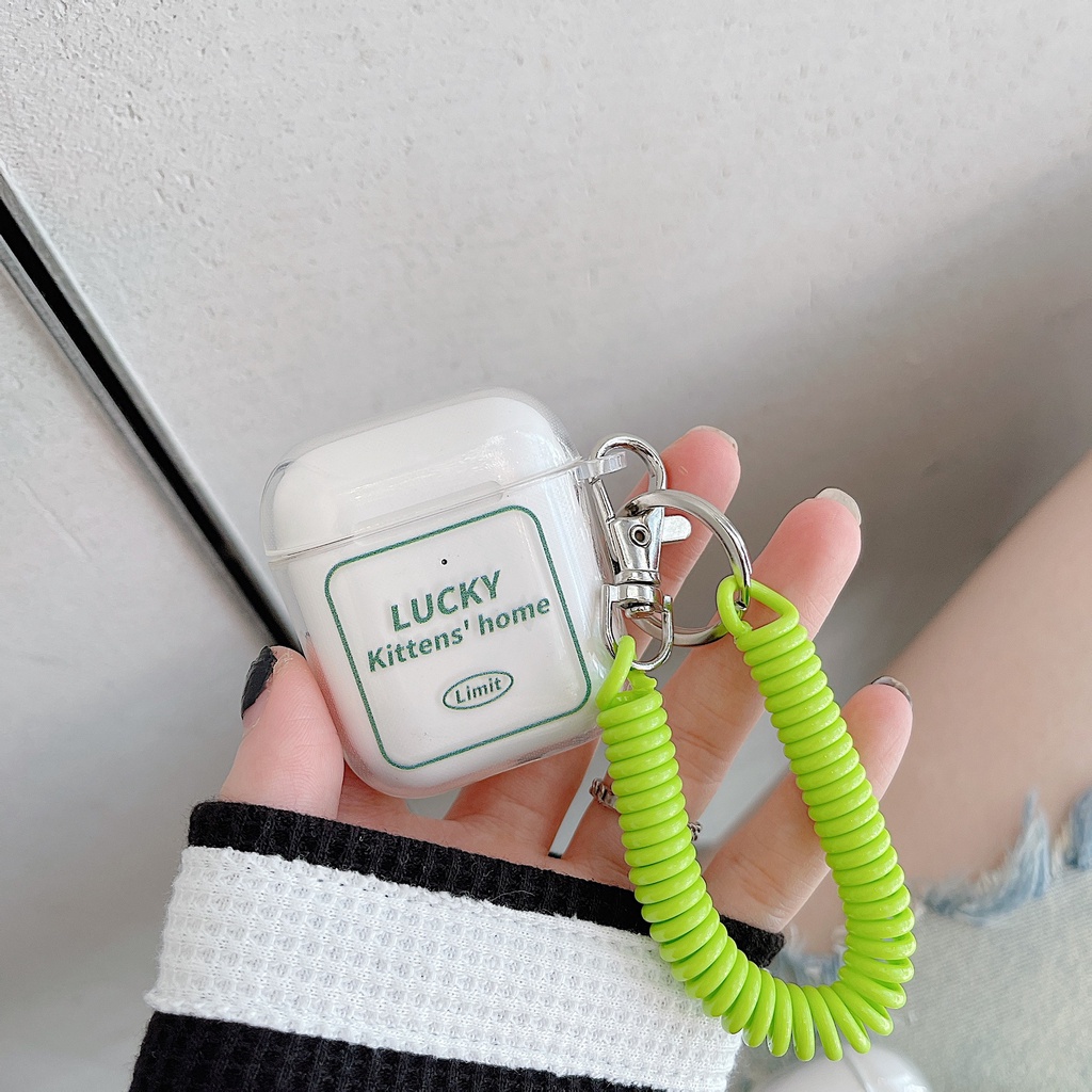 Vỏ Bảo Vệ Hộp Sạc Tai Nghe airpods 1 2 Pro 3rd Generation Pro 1/2 Trong Suốt Chống Sốc Họa Tiết Hoạt Hình Kèm Dây Đeo Kiểu Nhật Hàn