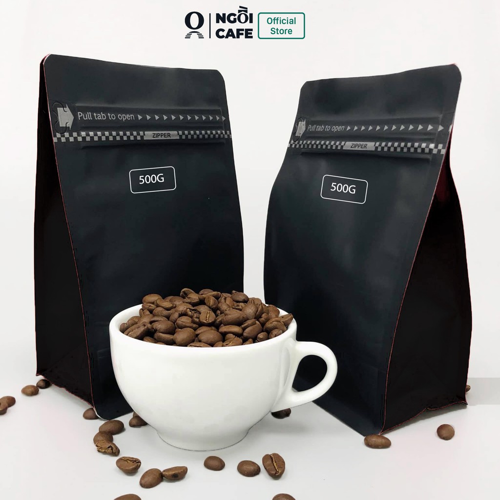 Cà phê Robusta Gia Lai rang mộc nguyên chất Ngồi Cafe P011 (Túi zipper nhôm an toàn thực phẩm có van một chiều) | BigBuy360 - bigbuy360.vn