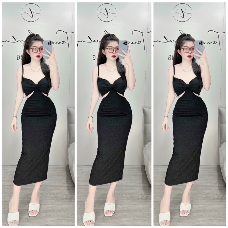 Đầm body hai dây khoét eo siêu hot