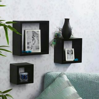 [mã lifebka5 giảm 10% tối đa 1 triệu đơn 500k] kệ gỗ trang trí ( sét 3 ô vuông 30,25,20 )