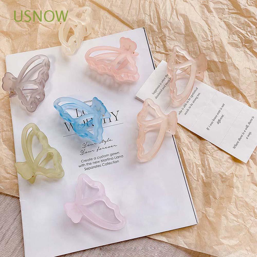 Kẹp tóc bằng nhựa trong suốt màu sắc xinh xắn tùy chọn