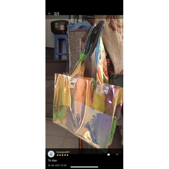 T1⚡️Túi xách nữ nhựa PVC cá tính thời thượng bóng màu Hologram- ảnh thật cuối