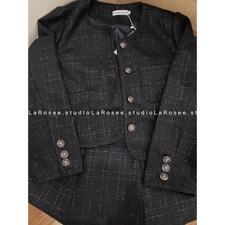 Set dạ tweed đen có sẵn