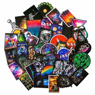 Sticker nasa set 60 cái ép lụa/ hình dán nasa