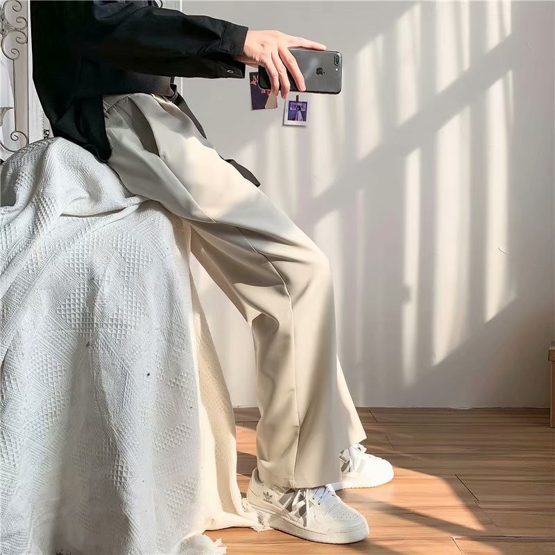 Quần Dài Ống Rộng Lưng Thun Phong Cách Hàn Quốc 3 Màu Sắc Thời Trang Unisex